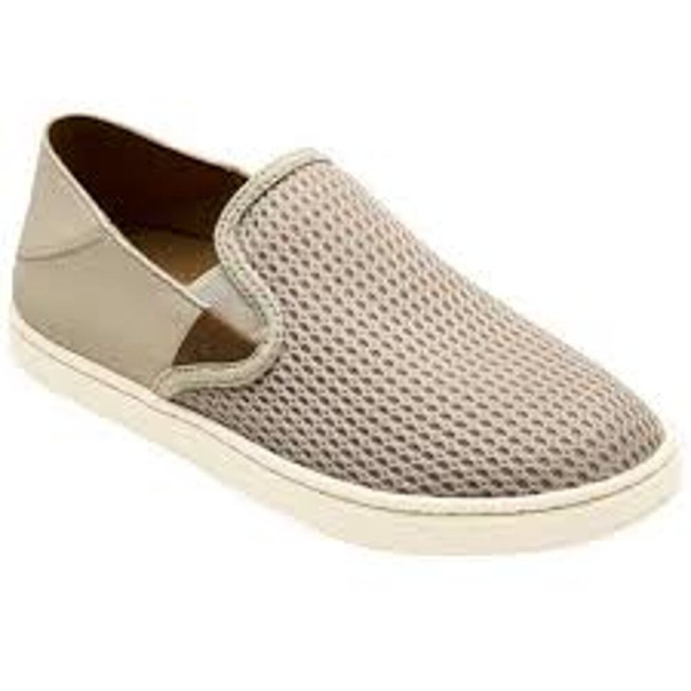 OluKai US 9 Women's White Pehuea Mesh Low Top Slip On Flat Heel Sneaker Shoes